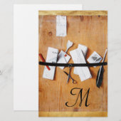 Papeterie TITULAIRE DE LETTRE EN BOIS MONOGRAM brun noir bla (Devant / Derrière)