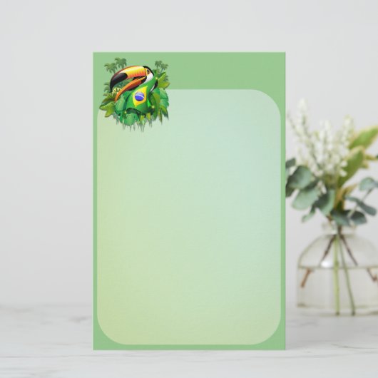 Papeterie Toco Toucan avec drapeau brésilien (Debout devant)
