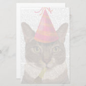 Papeterie Tortoiseshell Cat with Party Casquette (Devant / Derrière)