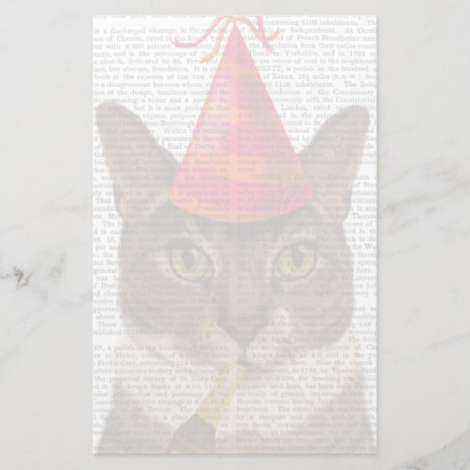 Papeterie Tortoiseshell Cat with Party Casquette (Devant)