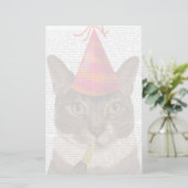 Papeterie Tortoiseshell Cat with Party Casquette (Debout devant)