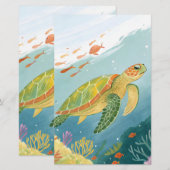 Papeterie Tortue de peinture (Devant / Derrière)