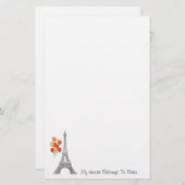 Papeterie Tour Eiffel avec le papier à lettres de ballons (Devant / Derrière)
