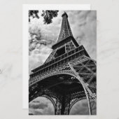 Papeterie Tour Eiffel Noir Blanc Paris Europe Voyage (Devant / Derrière)