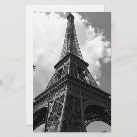 Papeterie Tour Eiffel noir et blanc à Paris (Devant / Derrière)