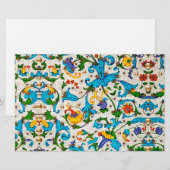 PAPETERIE TOURBILLONS FLEURS BLEUS FLORENTINS RENAISSANCE,FL (Devant / Derrière)