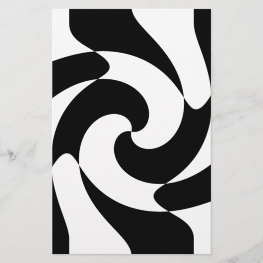 Papeterie Tourbillons noirs et blancs (Devant)