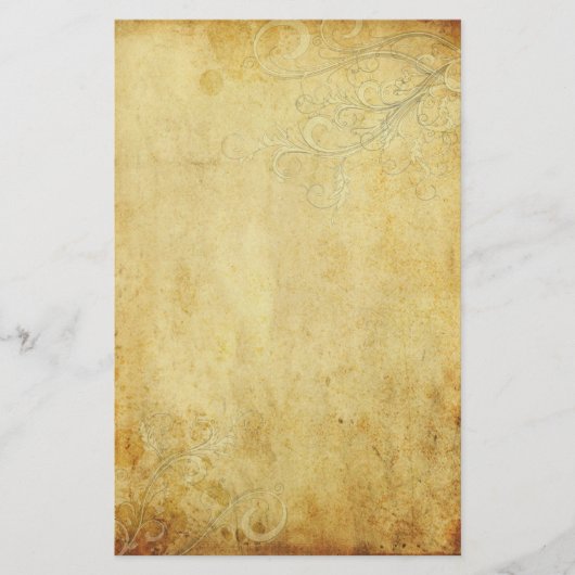 Papeterie Tourbillons vintages Mariage Parchemin (Devant)
