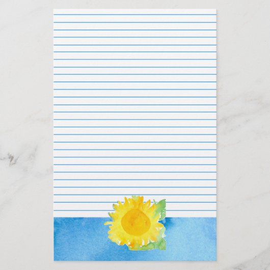 Papeterie Tournesol Aquarelle Peinture Bleu Lined (Devant)