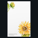 Papeterie Tournesol jaune élégant personnalisé<br><div class="desc">Illustration peinte à la main comportante stationnaire personnalisée élégante d'aquarelle des tournesols. Customisez ceci stationnaire en ajoutant votre nom et site Web ou d'autres informations supplémentaires.</div>