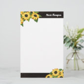 Papeterie Tournesol Rustique & Bois Avec Votre Nom (Debout devant)