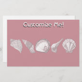 Papeterie Tout Coquillage Couleur Dessiné À La Main (Devant / Derrière)