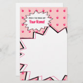 Papeterie tramée rose d'art de bruit (Devant / Derrière)