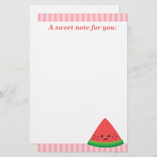 Papeterie Tranche mignonne de pastèque (Devant / Derrière)