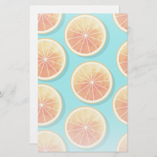 Papeterie Tranches orange sur bleu (Devant / Derrière)