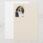Papeterie Treeing Walker Coonhound Peinture - Art original (Devant / Derrière)