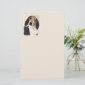 Papeterie Treeing Walker Coonhound Peinture - Art original (Debout devant)