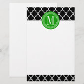 Papeterie Trellis marocain noir chic personnalisé (Devant / Derrière)