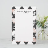 Papeterie Triangles de Geo Geo en marbre d'or noir blanc mod (Debout devant)