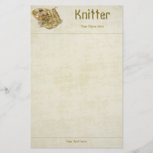 Papeterie Tricoteuse - tricotez à la main le fil bronzage de (Devant)