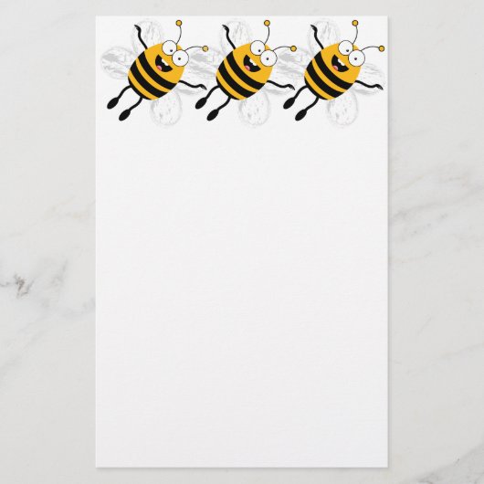 Papeterie Trois abeilles caricaturales (Devant)