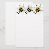 Papeterie Trois abeilles caricaturales (Devant / Derrière)