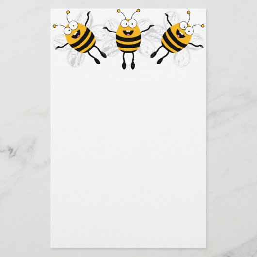 Papeterie Trois abeilles caricaturales (Devant)