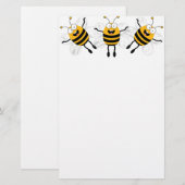Papeterie Trois abeilles caricaturales (Devant / Derrière)