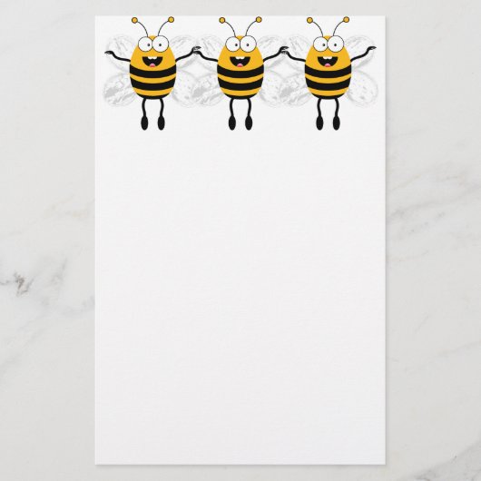 Papeterie Trois abeilles caricaturales (Devant)