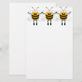 Papeterie Trois abeilles caricaturales (Devant / Derrière)
