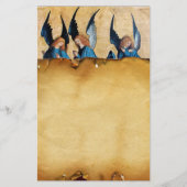 Papeterie Trois anges en bleu, Parchemin Brown (Devant)