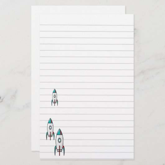 Papeterie Trois bateaux et lignes de Rocket (Devant / Derrière)