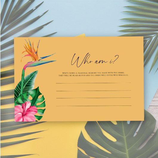 Papeterie Tropical floral - Qui suis-je jeu de douche nuptia