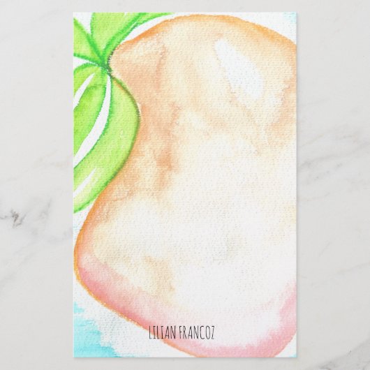 Papeterie tropicale à la main Mango aquarelle (Devant)