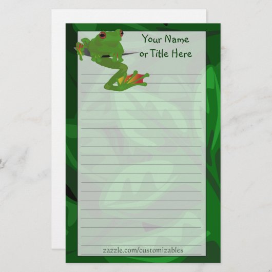 Papeterie tropicale de grenouille (Devant / Derrière)