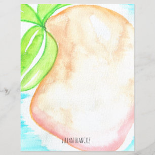 Papeterie tropicale main peinte à l'aquarelle mang