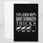 Papeterie Trucs de Schnauzer Géant Stubborn, Schna Géant Fun (Devant / Derrière)
