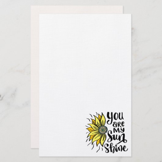 Papeterie Tu es mon tournesol (Devant / Derrière)