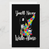 Papeterie Tu ne marcheras jamais seul père fille autisme (Devant / Derrière)