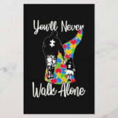 Papeterie Tu ne marcheras jamais seul père fille autisme (Devant)