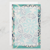 Papeterie Tuile bleue I de batik (Devant / Derrière)