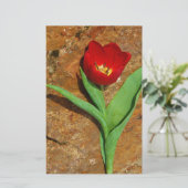 Papeterie Tulipe jaune et rouge (Debout devant)