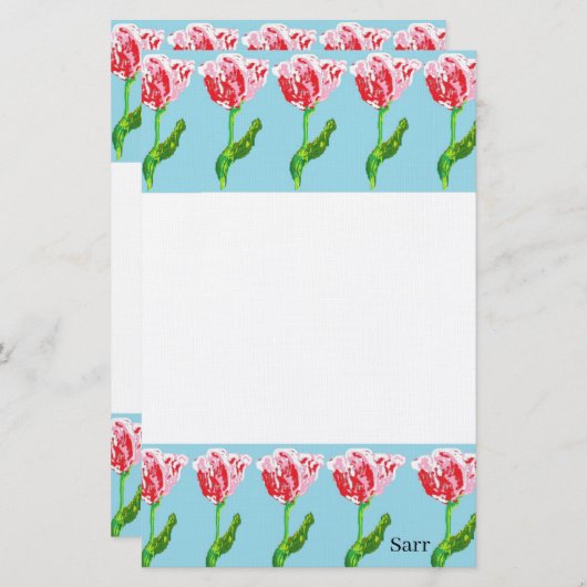 Papeterie : Tulipes (Devant / Derrière)