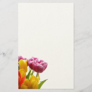 Papeterie Tulipes Violettes et Jaunes