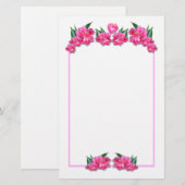 Papeterie TULIPS ROSE AVEC COEUR ~ Stationnaire (Devant / Derrière)