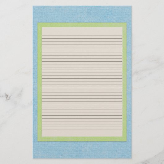 Papeterie turquoise, beige et verte - lignes optio (Devant)