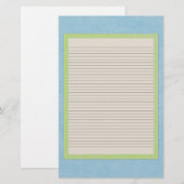 Papeterie turquoise, beige et verte - lignes optio (Devant / Derrière)