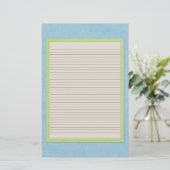 Papeterie turquoise, beige et verte - lignes optio (Debout devant)