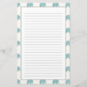 Papeterie Turquoise Cute Elephant Motif (Devant)