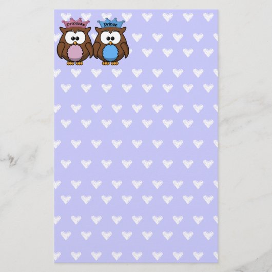 Papeterie twin owl princess (Devant)